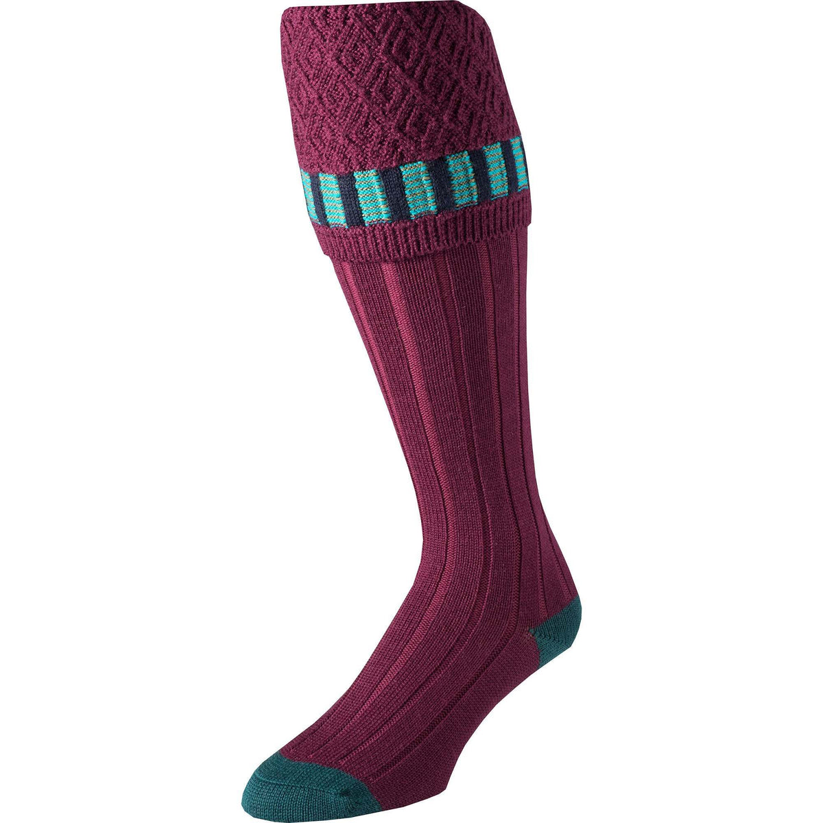 Burgundy Bristol Merino Shooting Stocking