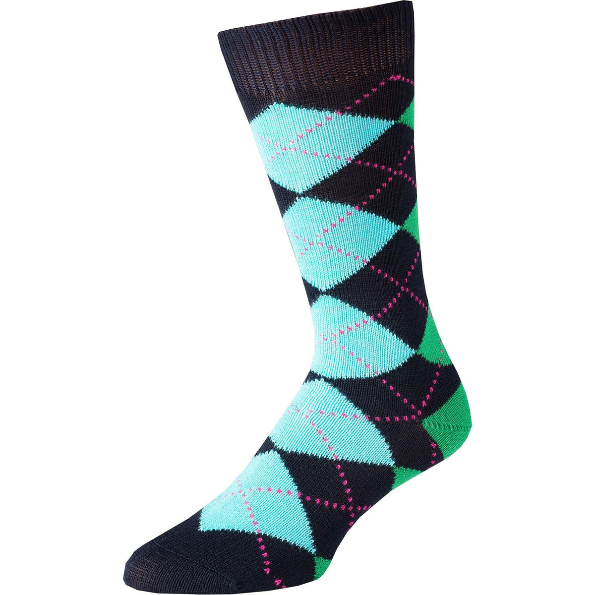 Navy Angus Argyle Sock