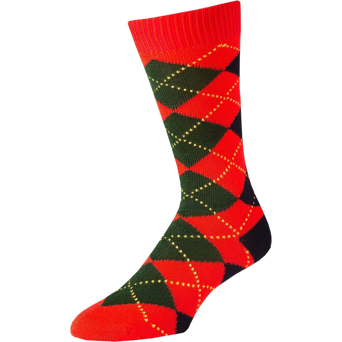 Red Angus Argyle Sock