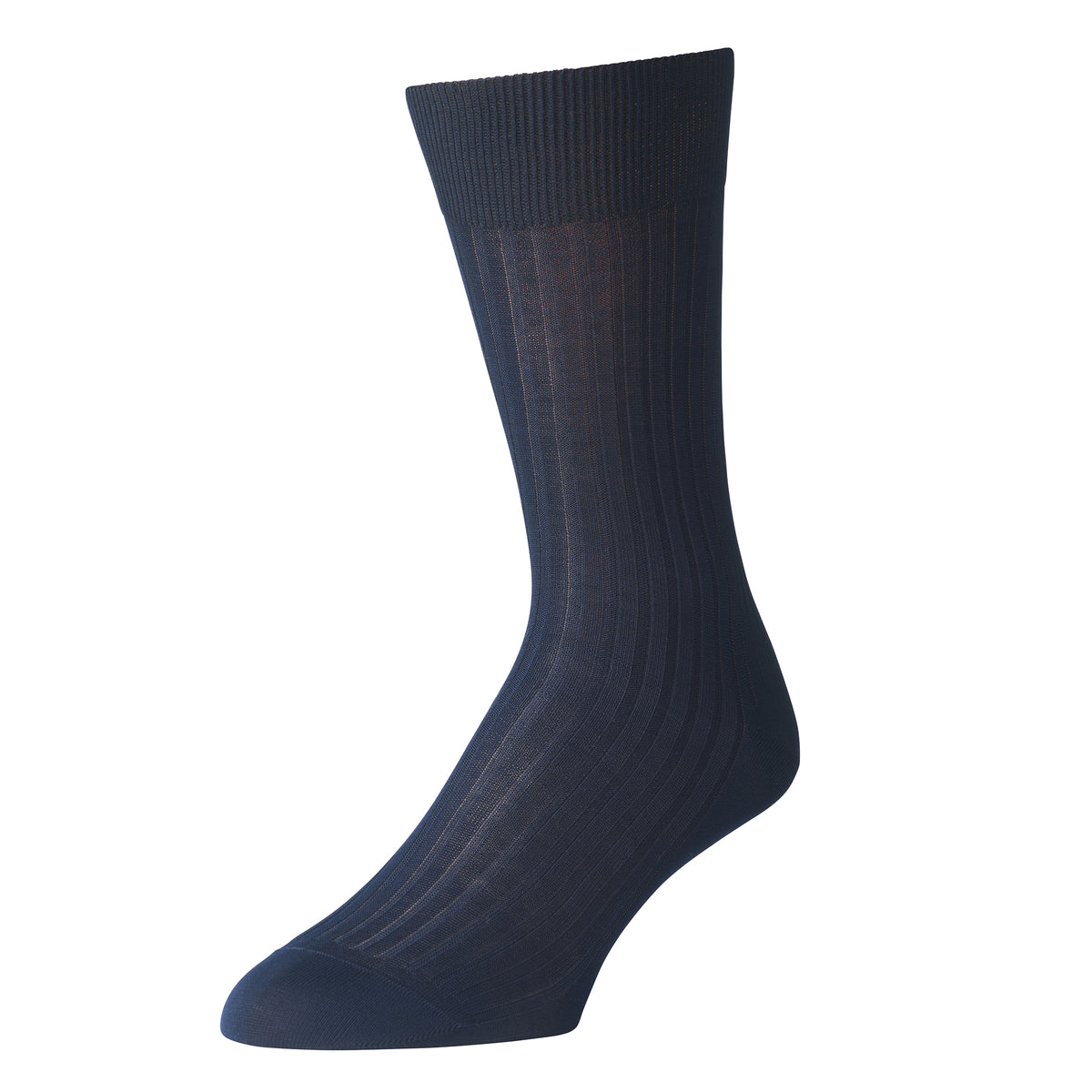 Navy Piccadilly Cotton Rib Sock