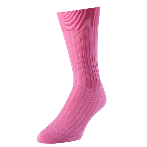 Pink Piccadilly Cotton Rib Sock