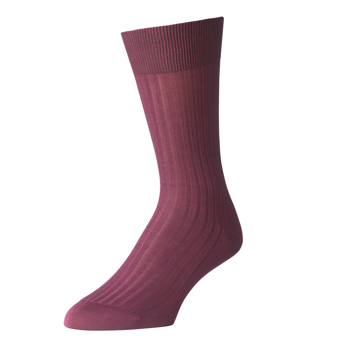 Burgundy Piccadilly Cotton Rib Sock
