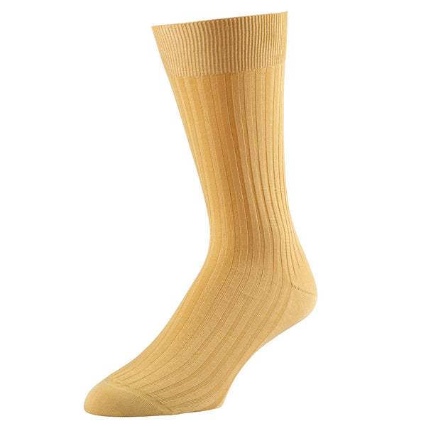 Yellow Piccadilly Cotton Rib Sock