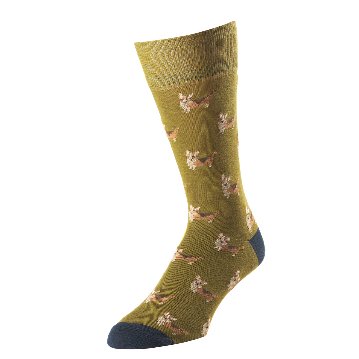 Olive Royal Corgi Sock