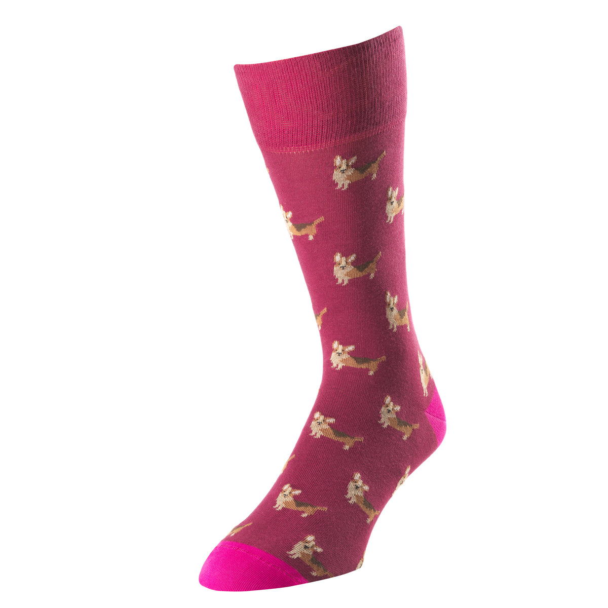 Wine Royal Corgi Sock
