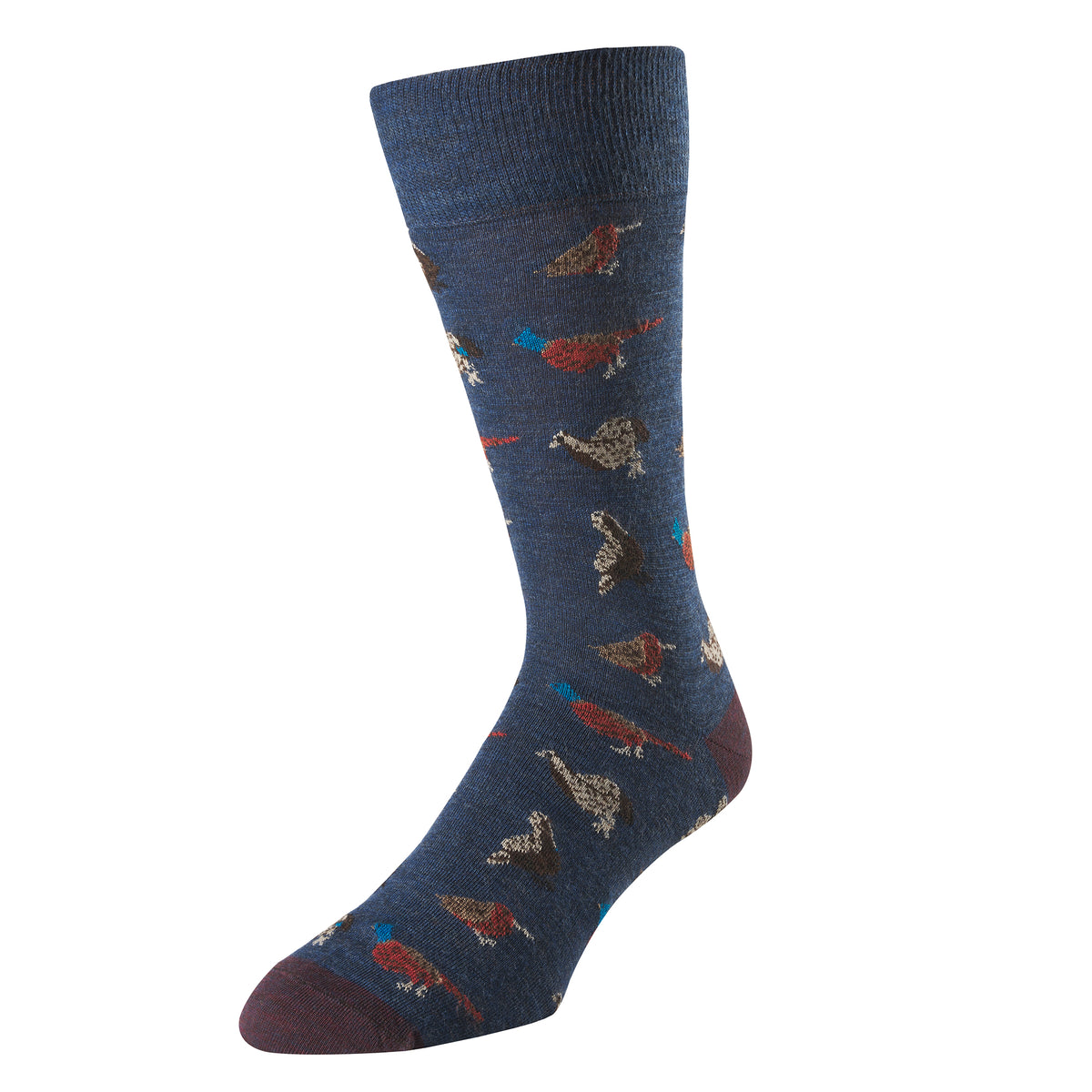 Blue Flock Of Birds Sock