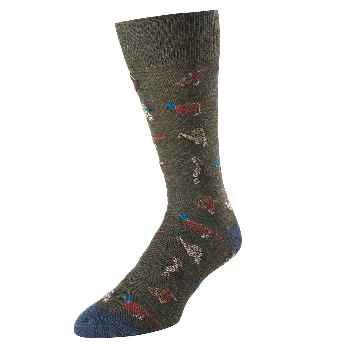 Green Flock Of Birds Sock