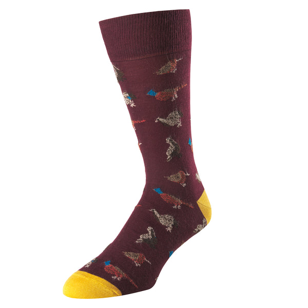Wine Flock Of Birds Sock