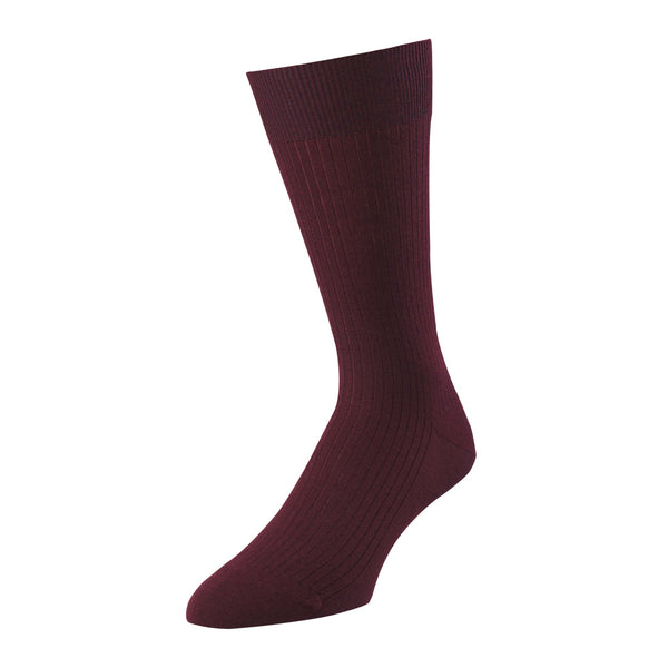 Bordeaux Merino Rib Sock