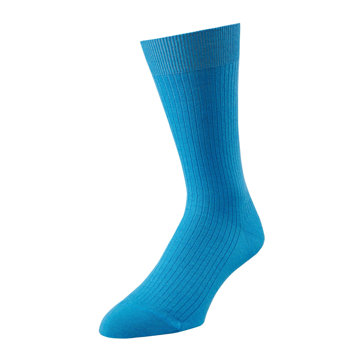 Turquoise Merino Rib Sock