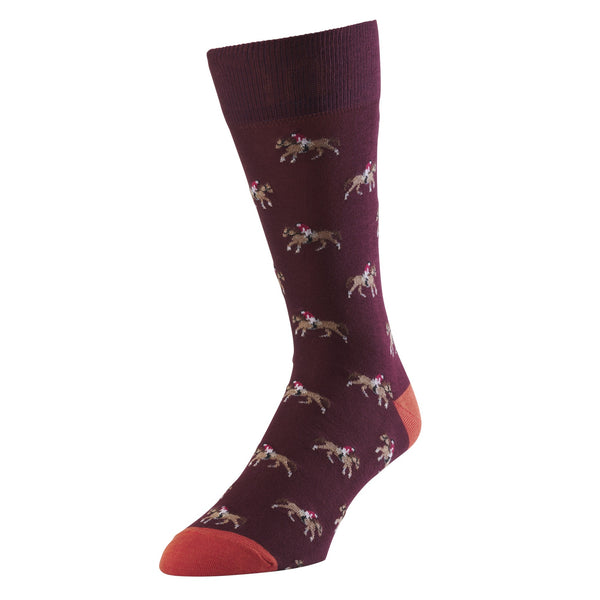 Burgundy Horse Riding Sock