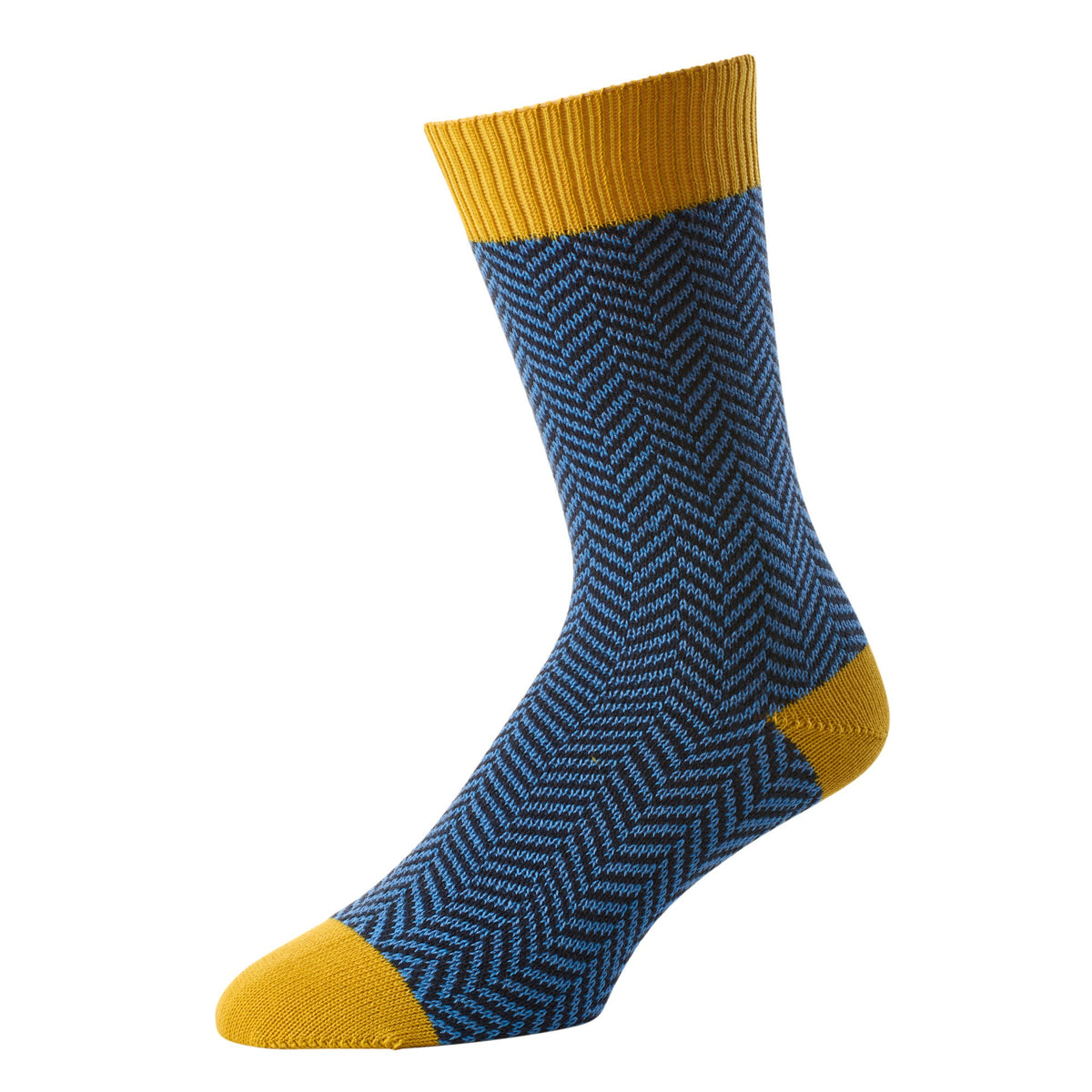 Navy Wooster Herringbone Sock