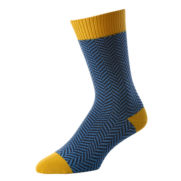 Navy Wooster Herringbone Sock