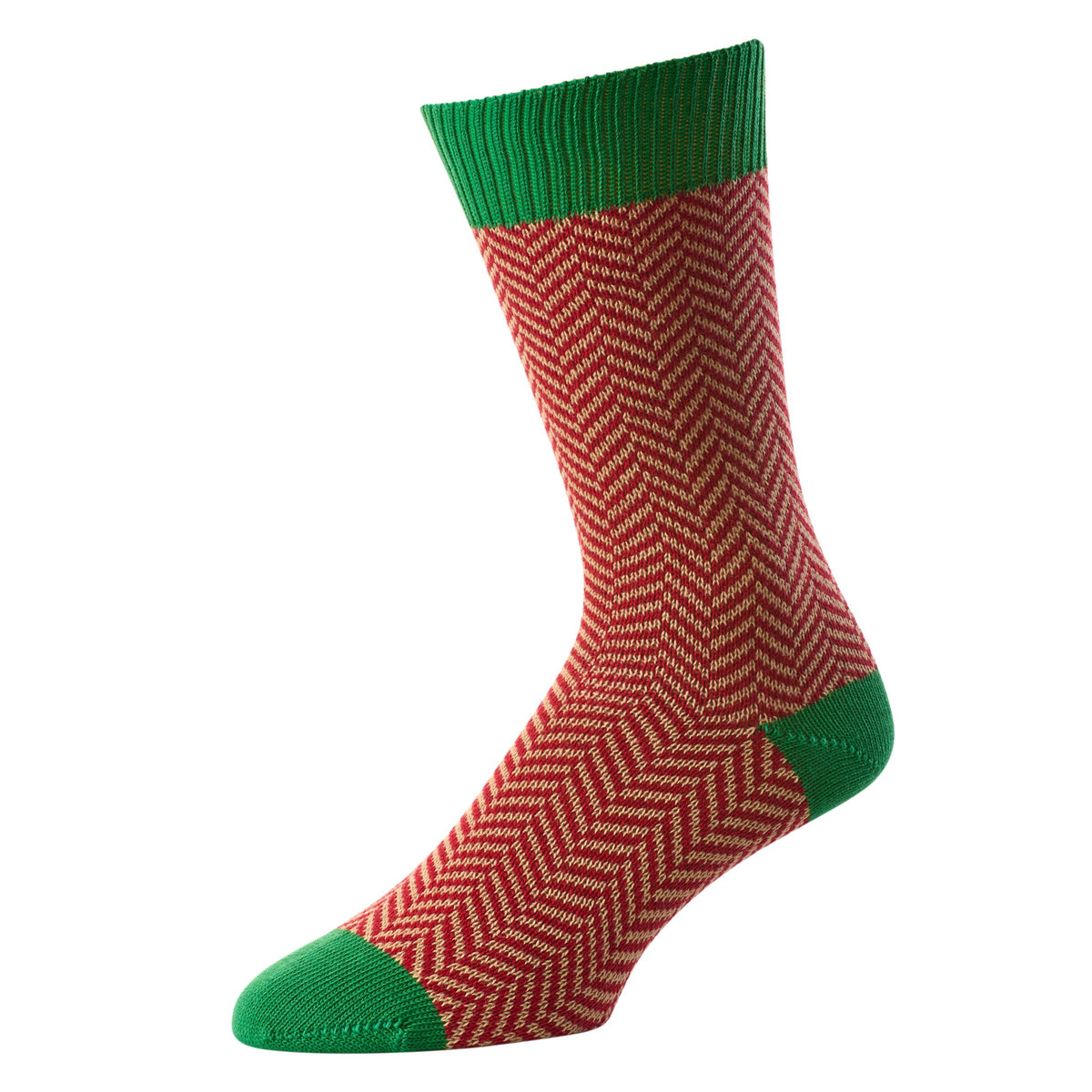 Rust Wooster Herringbone Sock