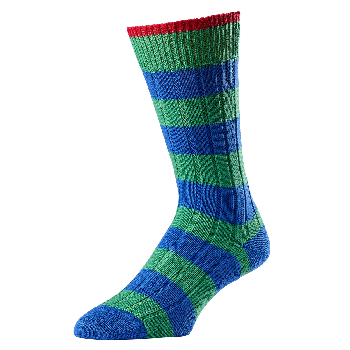 Green Blue Red Highgate Stripe Sock