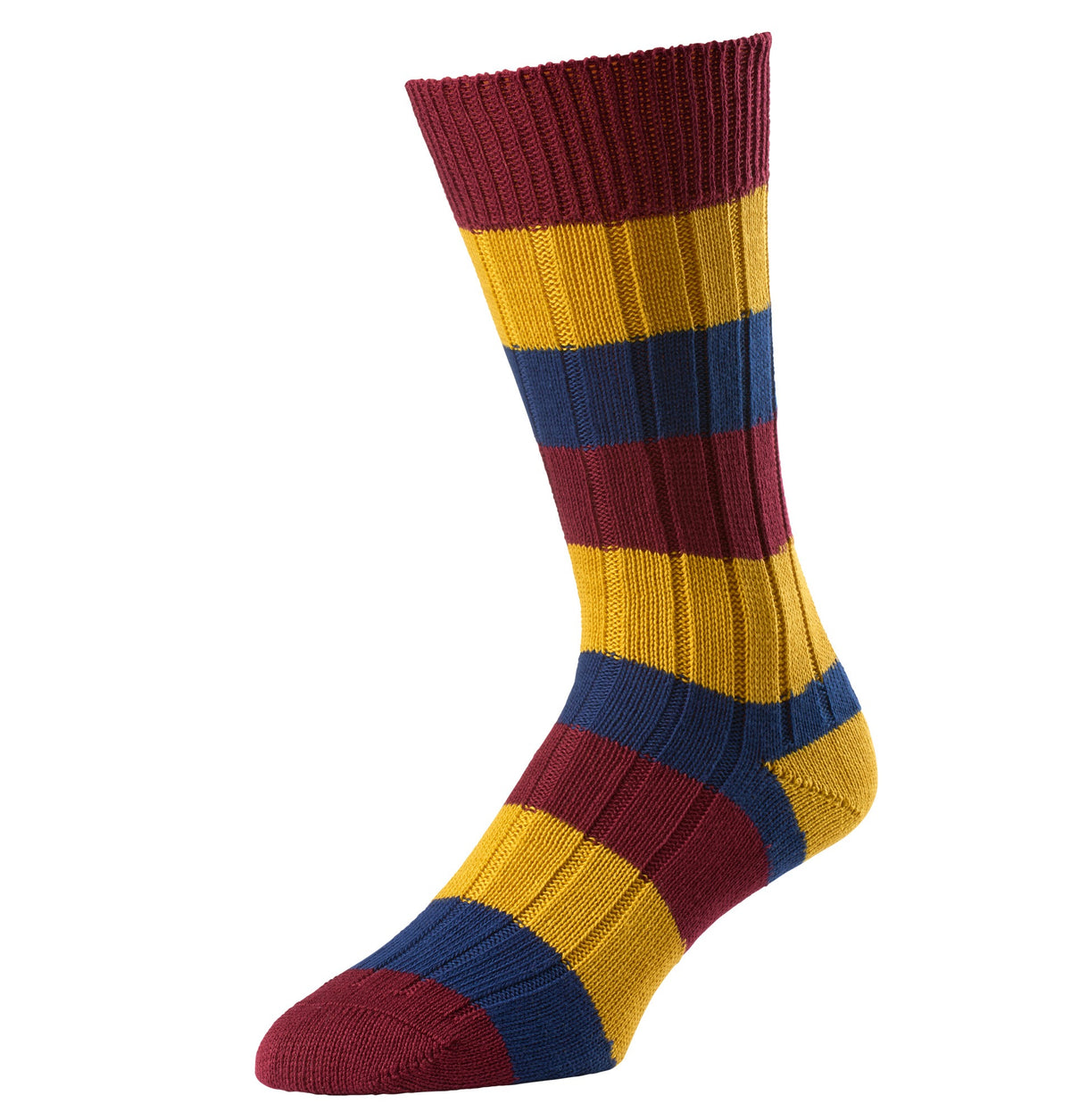 Navy and Wine Harrow Stripe Sock
