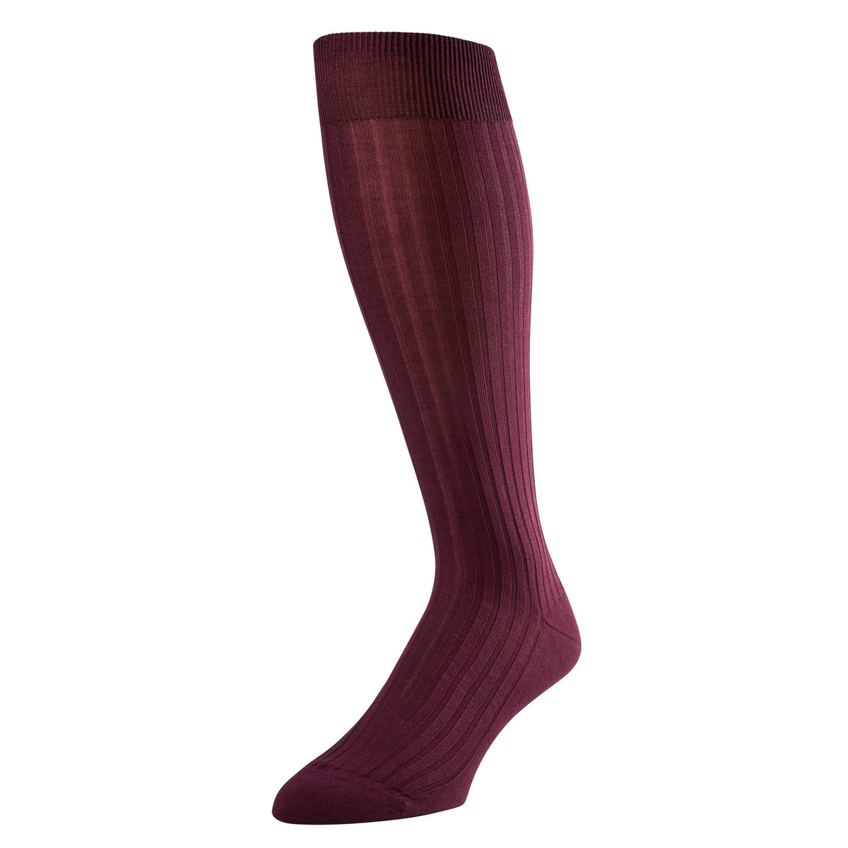 Below the Knee Burgundy Piccadilly Rib Sock
