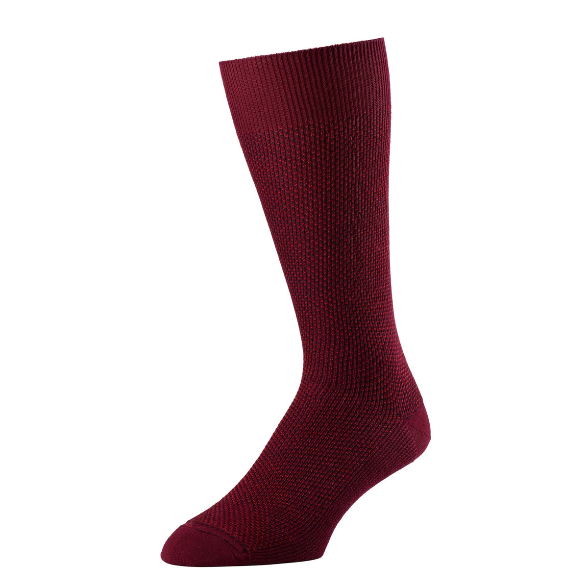 Burgundy Birdseye Mid-Calf Sock