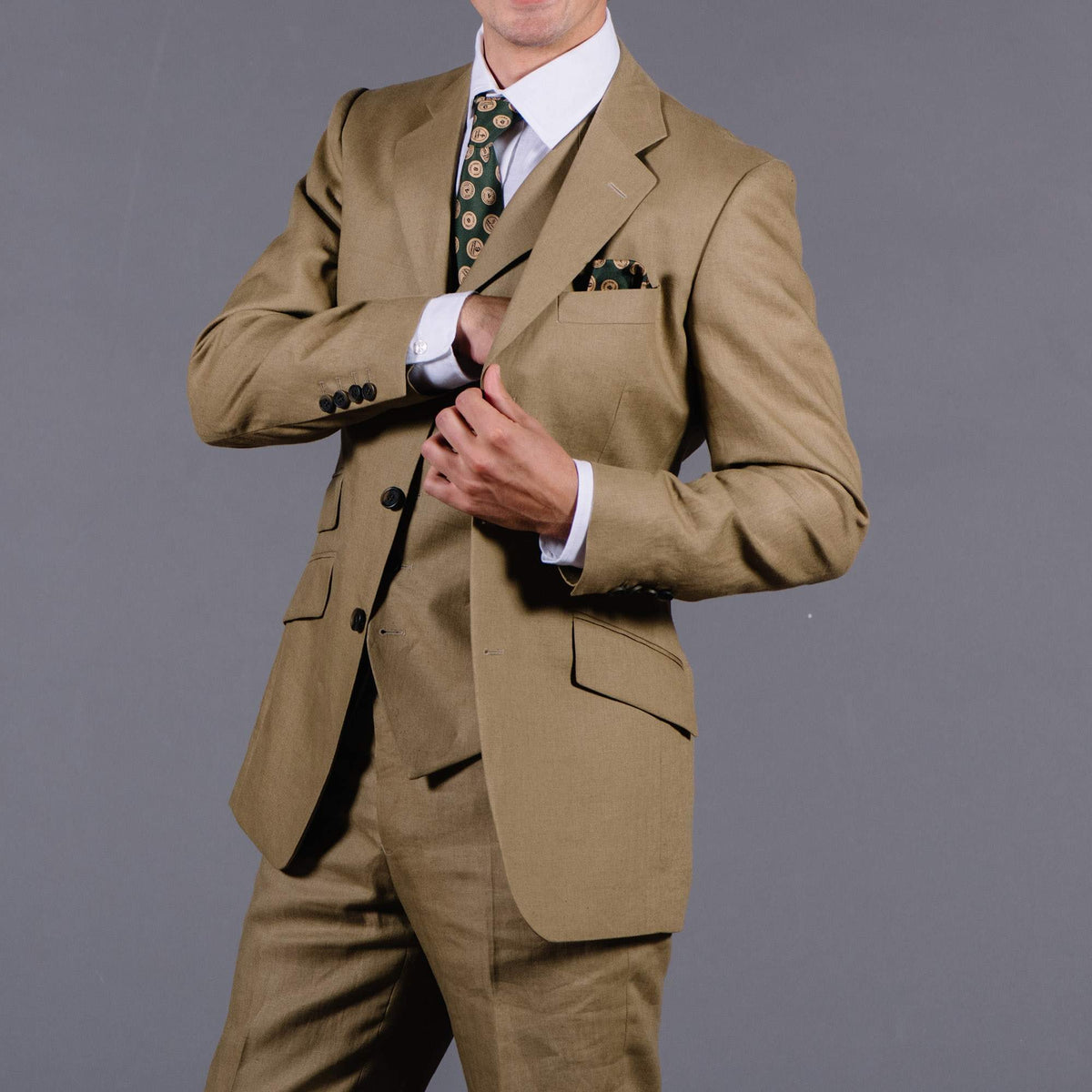 Olive Green Linen Jacket