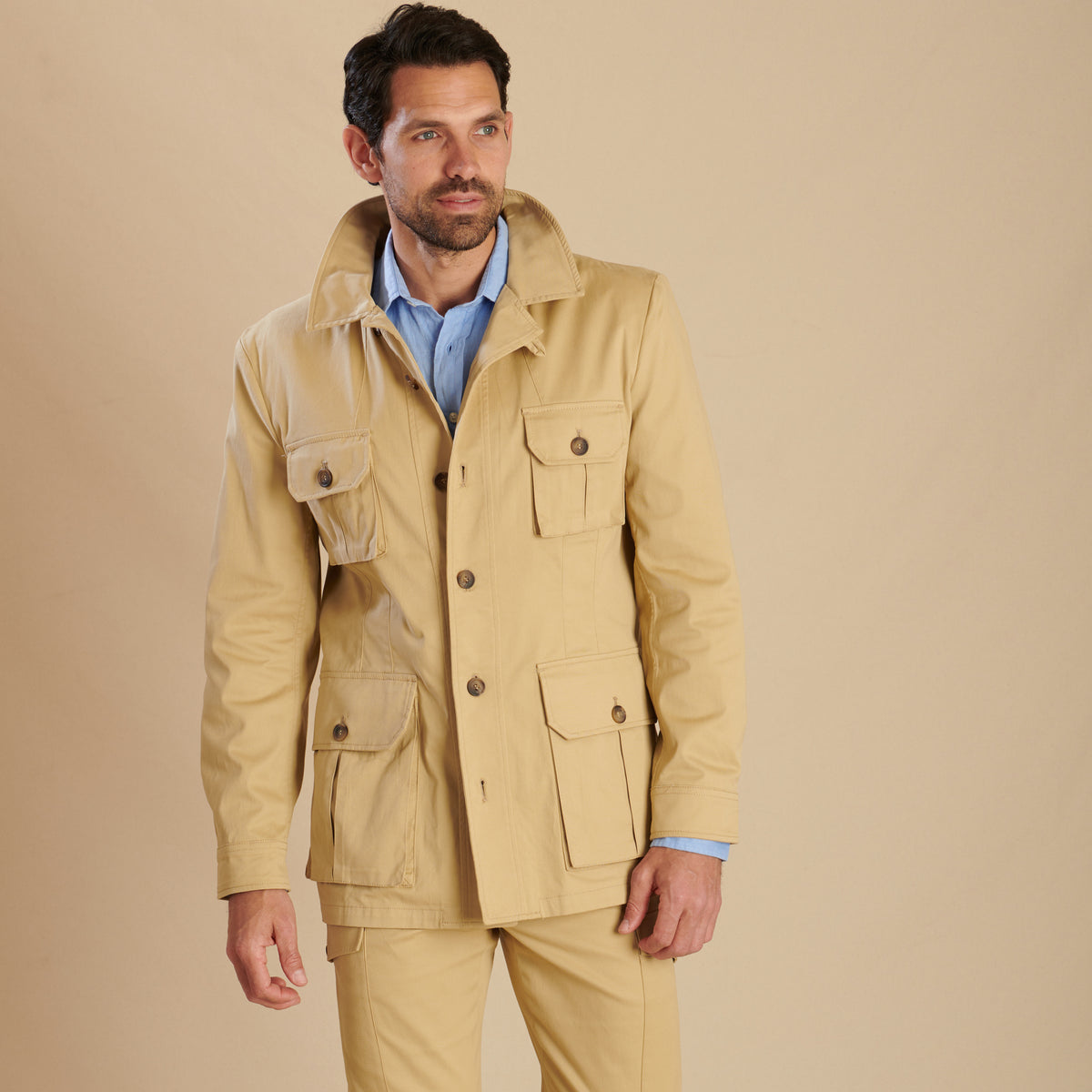 Beige Kalahari Safari Cotton Jacket