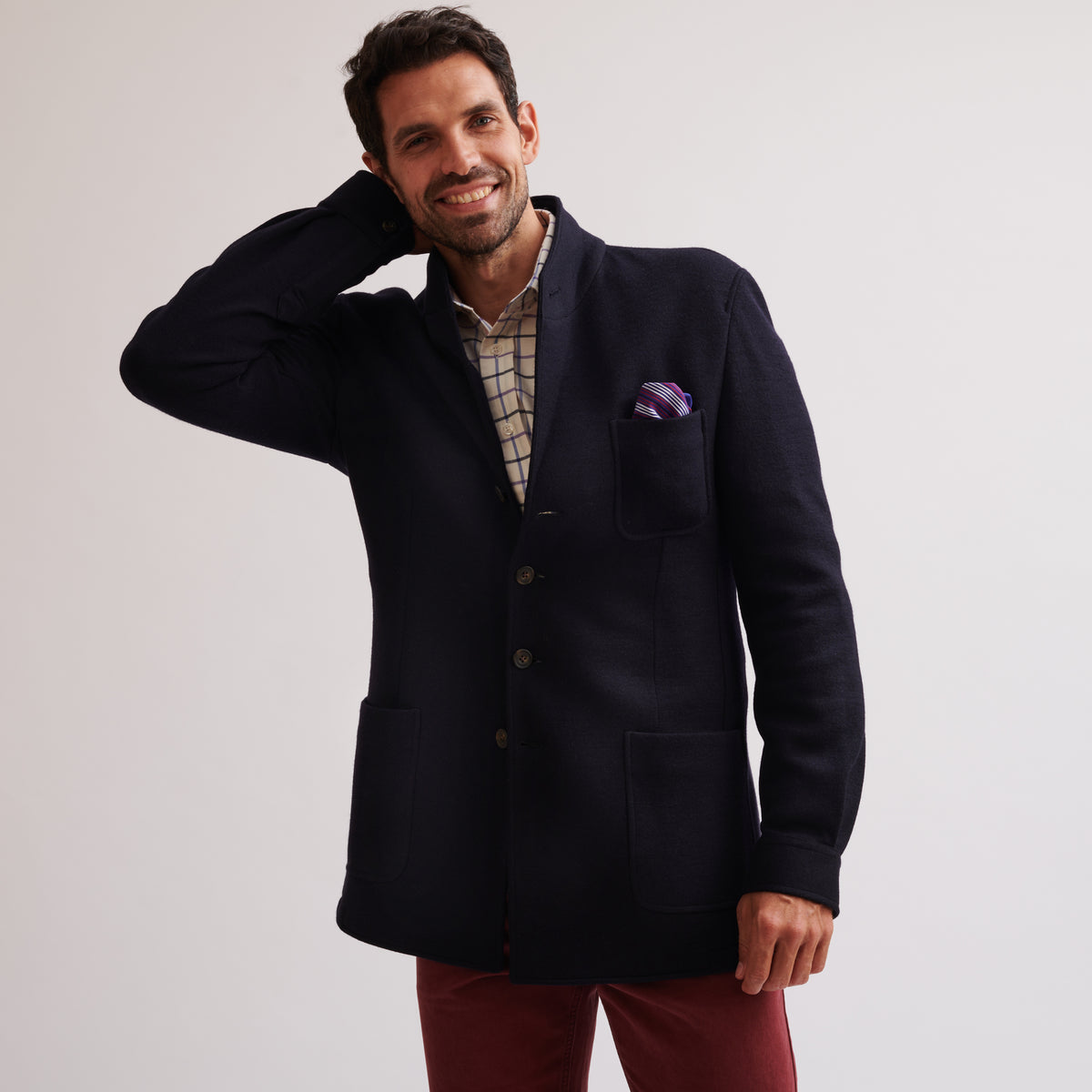 Navy Teba Knit Jacket