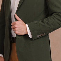 Olive Green Zetland Seersucker Jacket