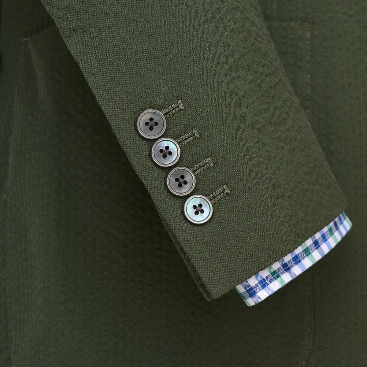 Olive Green Zetland Seersucker Jacket