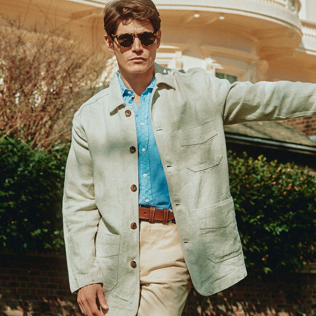 Cream Monty Keel Linen Chore Jacket
