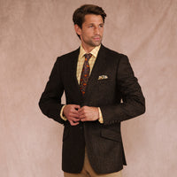 Chocolate Brown Haworth Herringbone Blazer
