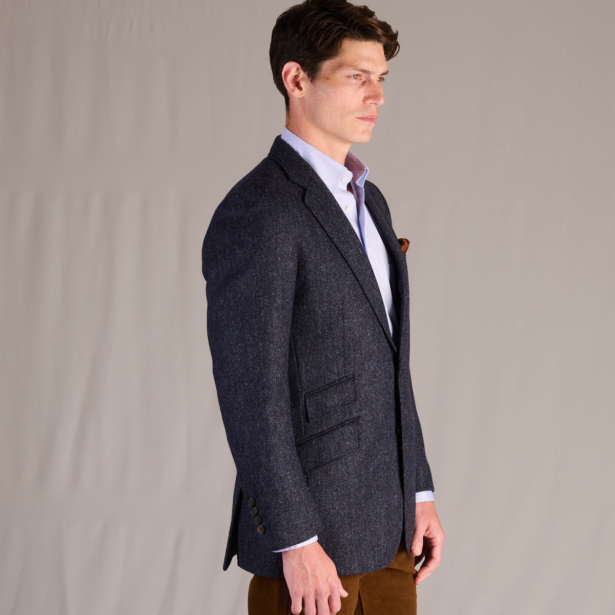 Navy Haworth Herringbone Blazer