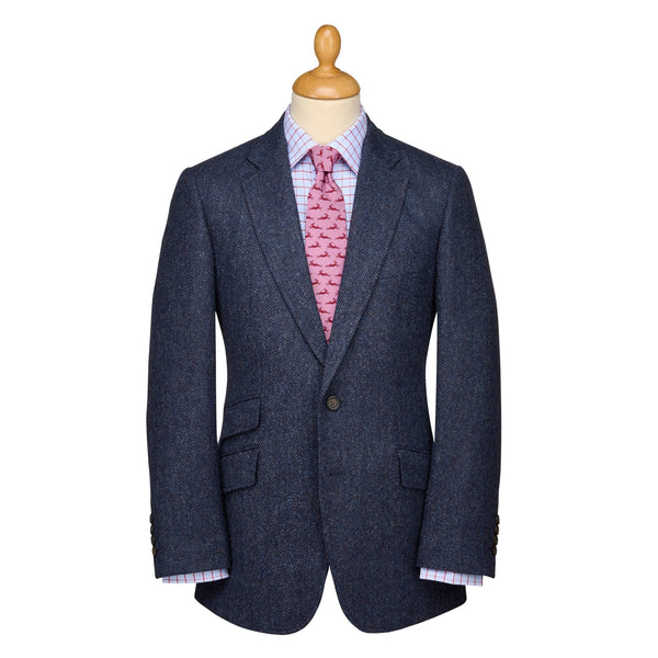 Navy Haworth Herringbone Blazer