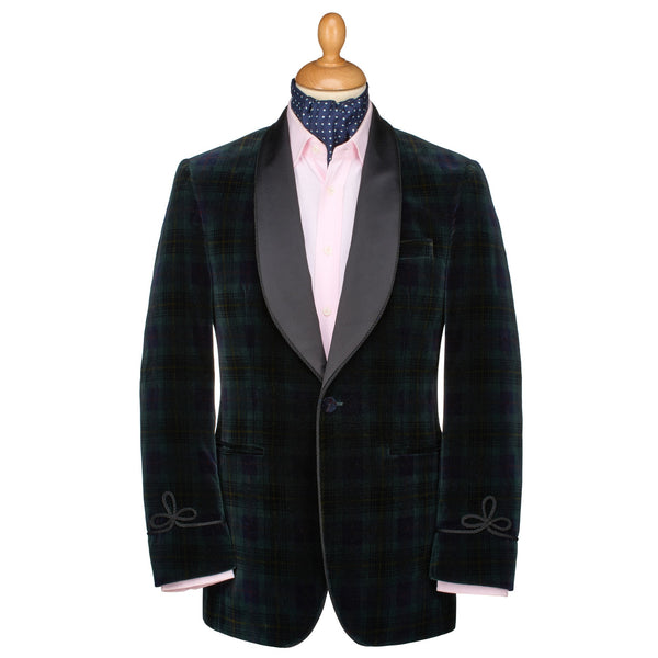 Black Watch Velvet Tartan Smoking Jacket