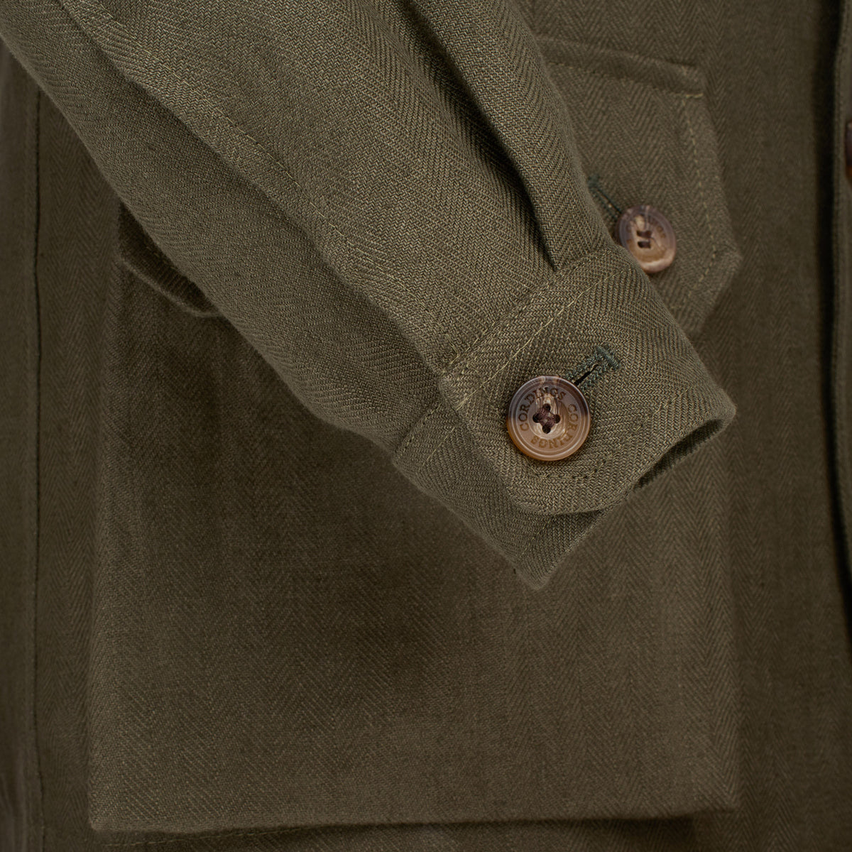 Olive Green Kemsing Linen Jacket