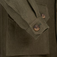 Olive Green Kemsing Linen Jacket