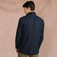 Navy Eirinn Linen Chore Jacket