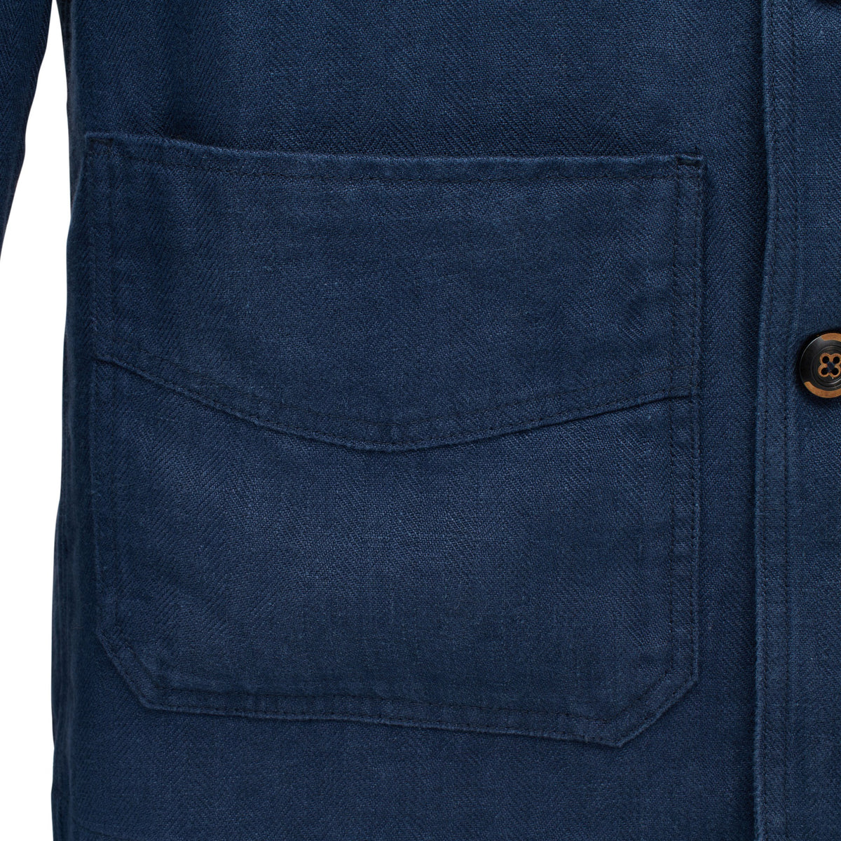 Navy Eirinn Linen Chore Jacket