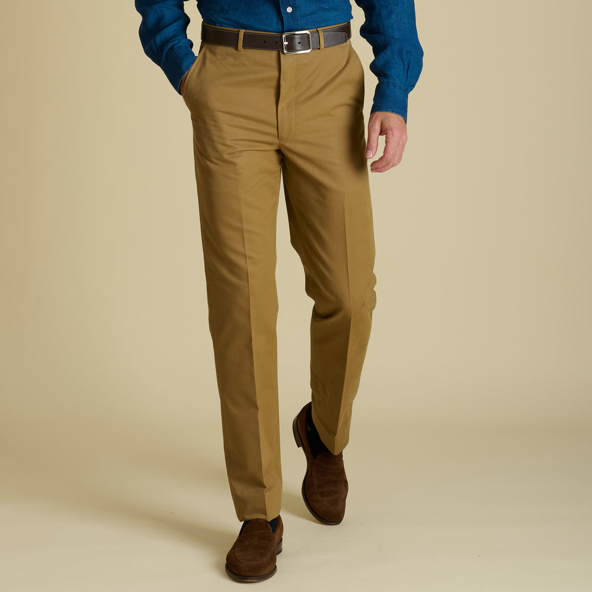 Khaki Zip Fly Chinos