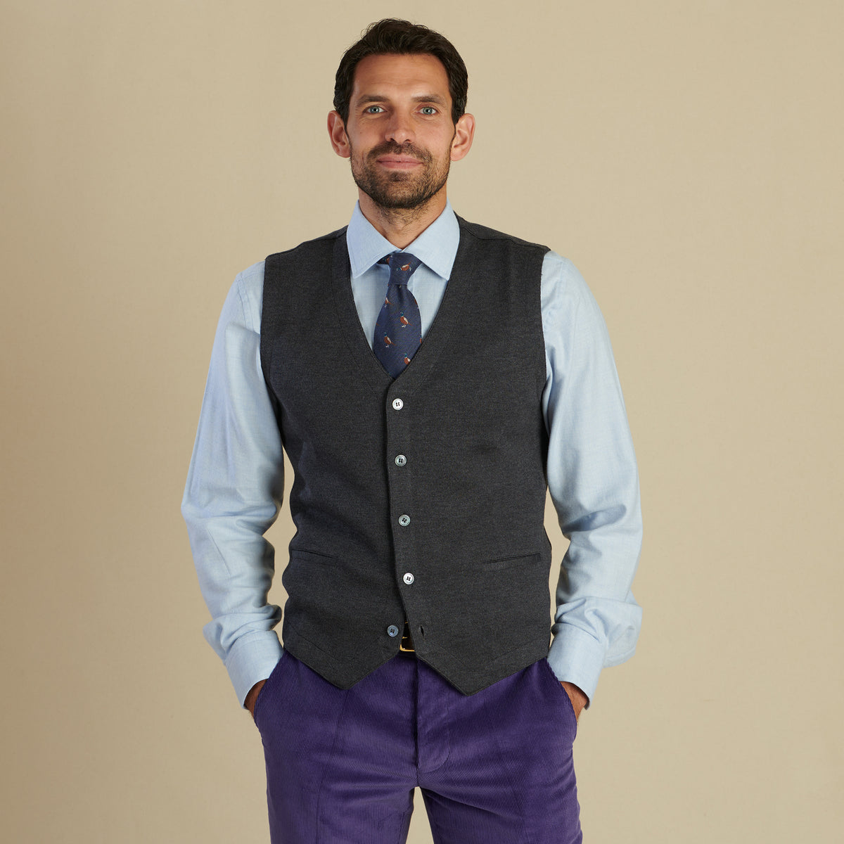 Charcoal Merino Waistcoat