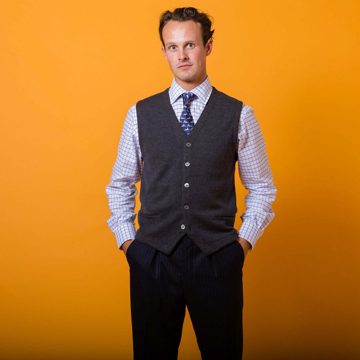 Charcoal Merino Waistcoat