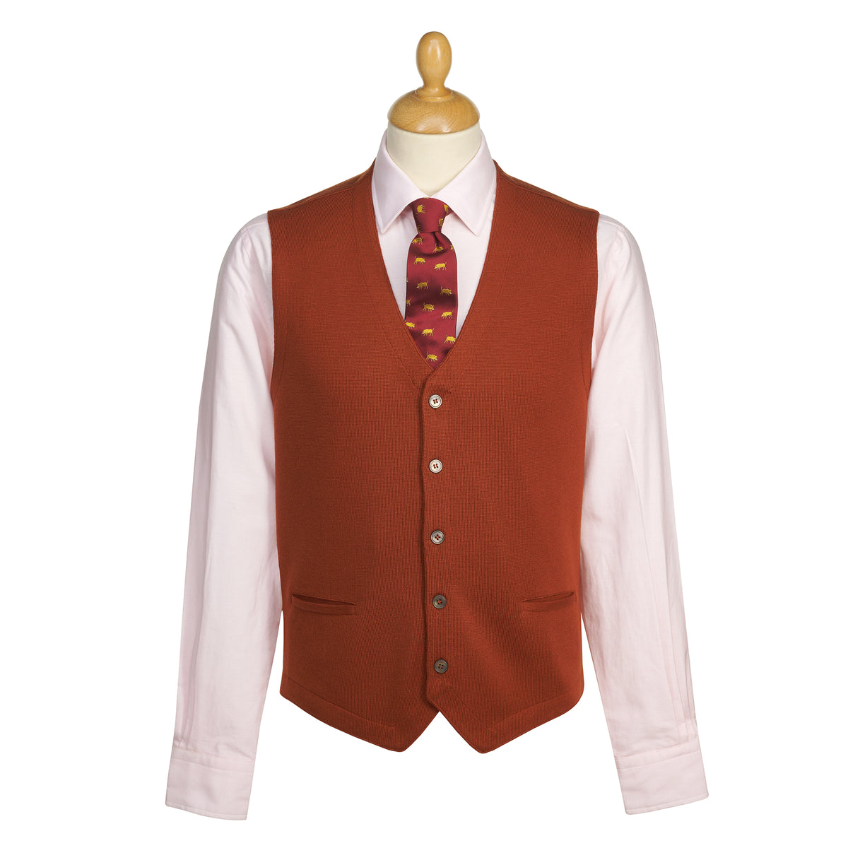 Burnt Orange Merino Waistcoat