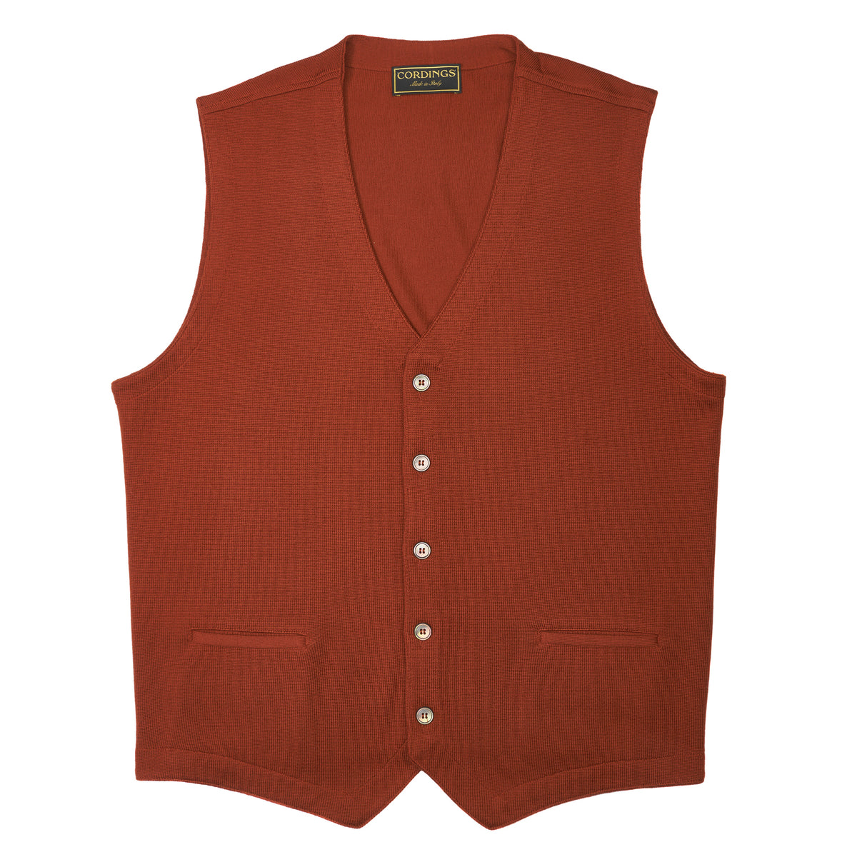 Burnt Orange Merino Waistcoat