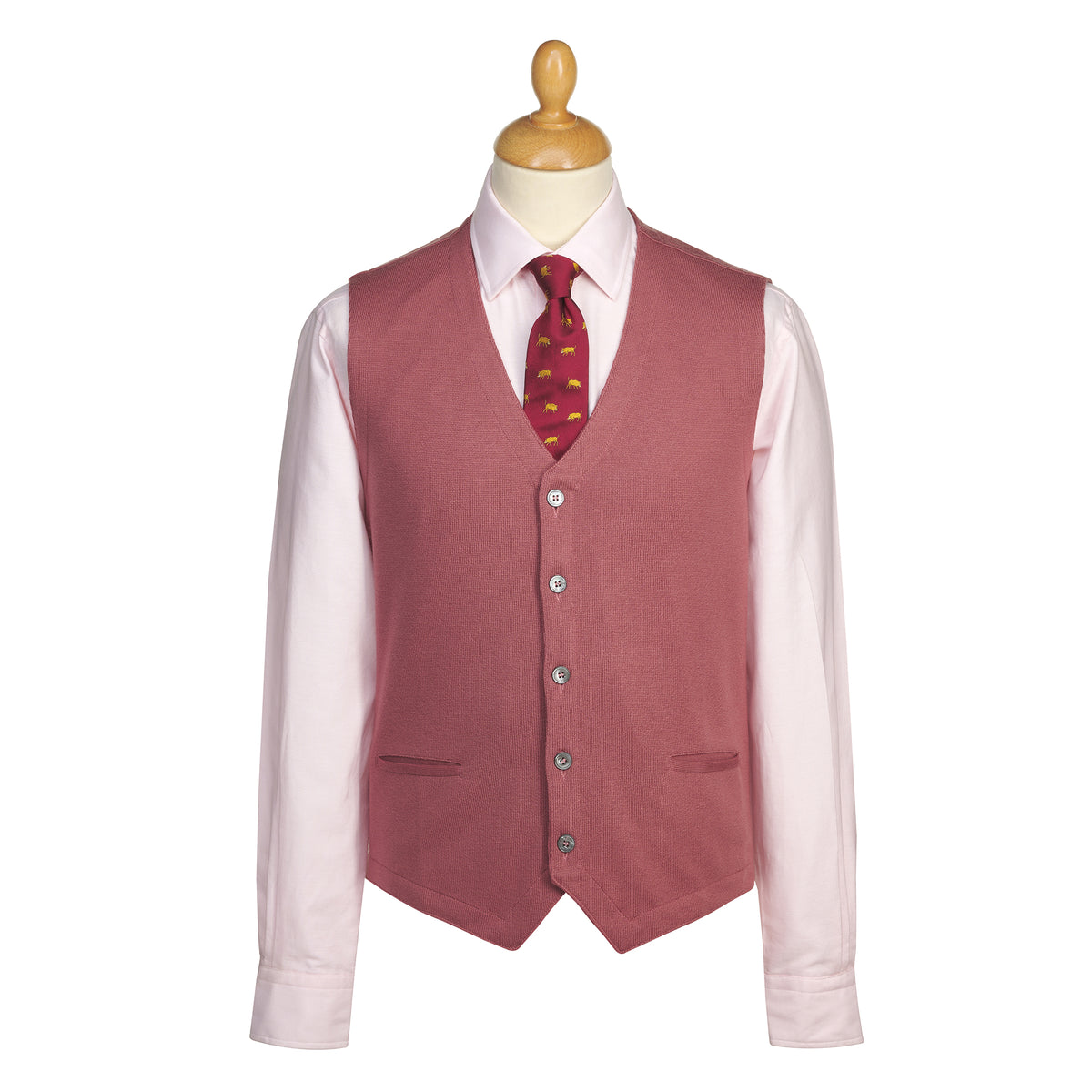 Pale Pink Merino Waistcoat