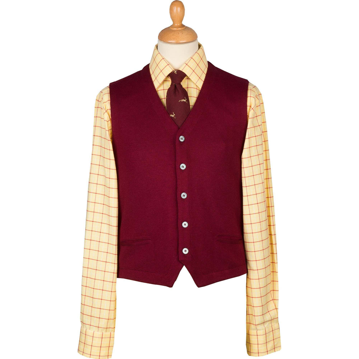 Wine Merino Waistcoat