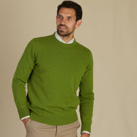 Floral Green Lambswool Crew Neck Jumper