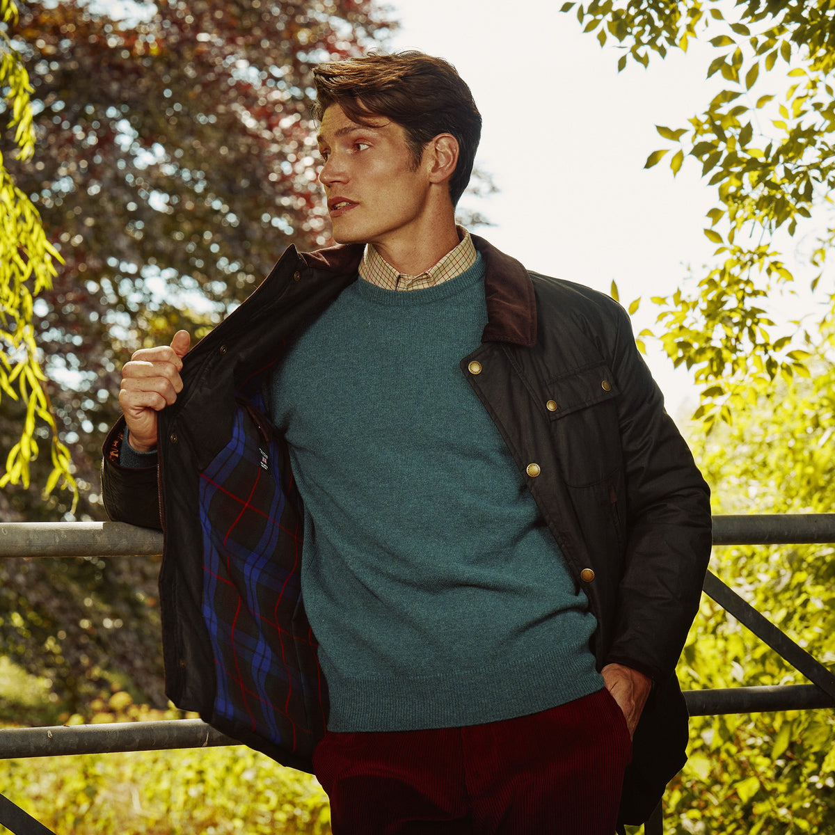 Hunter Green Lambswool Crew Neck Jumper
