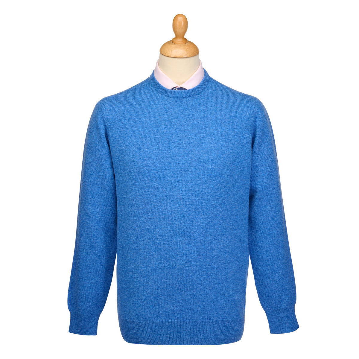 Aqua Blue Lambswool Crewneck Jumper