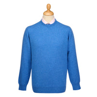 Aqua Blue Lambswool Crewneck Jumper