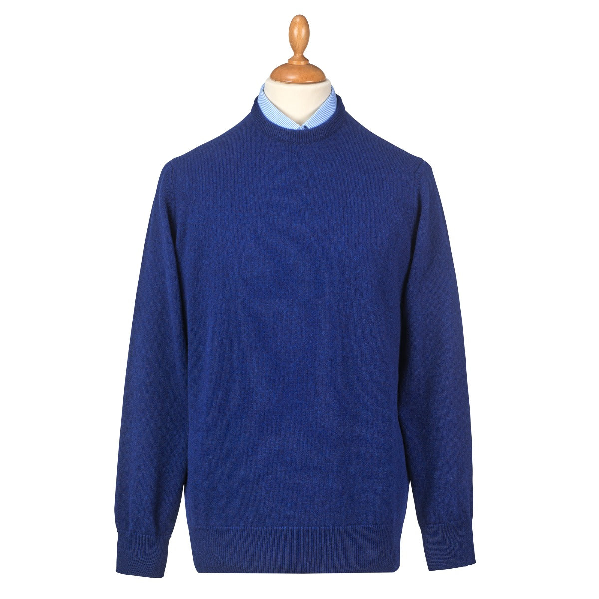 Indigo Blue Lambswool Crew Neck Jumper