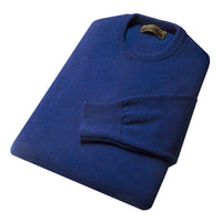 Indigo Blue Lambswool Crew Neck Jumper