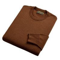 Brown Chestnut Lambswool Crewneck Jumper